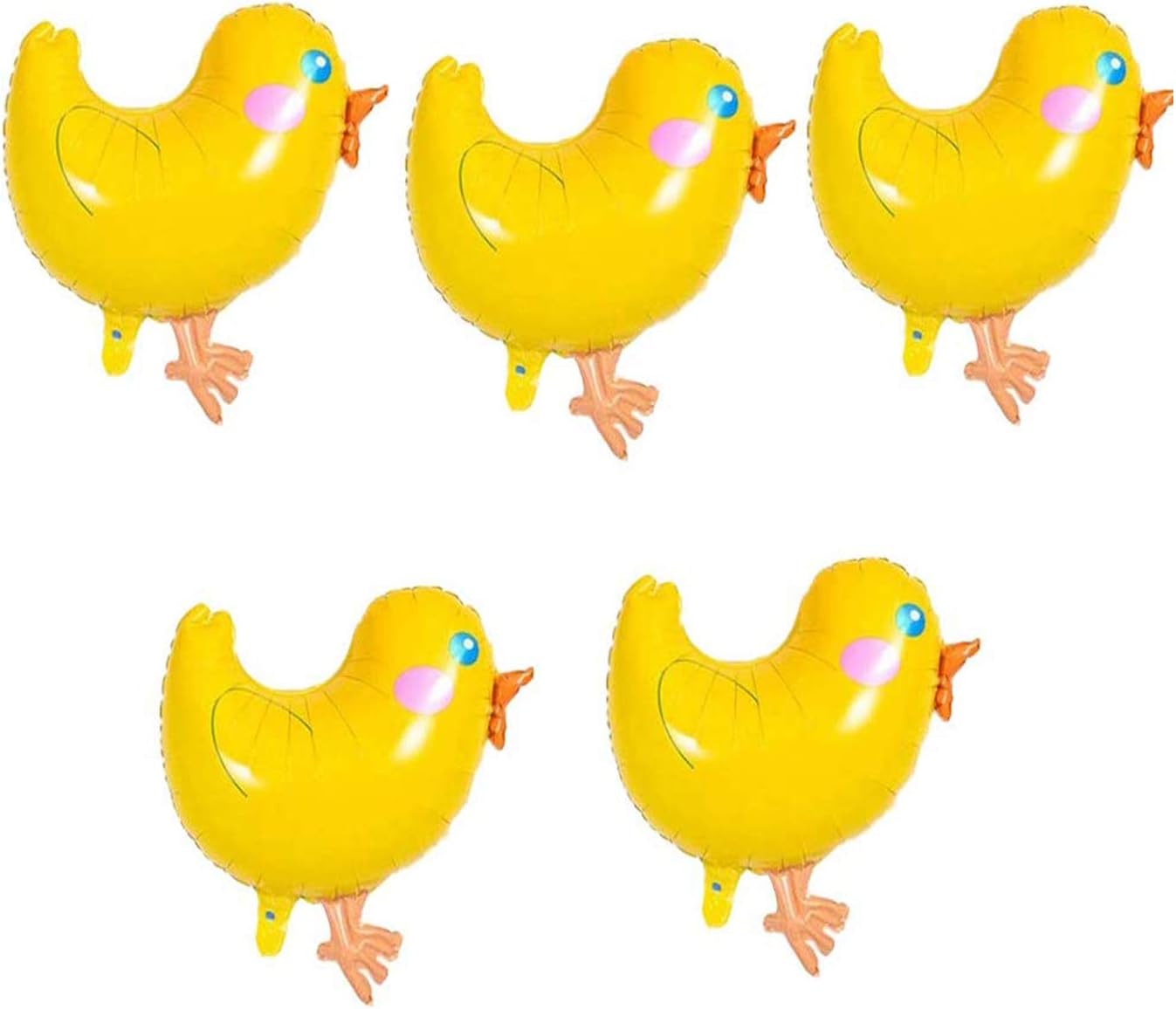 BinaryABC Globo de aluminio Mylar de pollo, decoraciones de fiesta de cumpleaños de Pascua, 5 piezas