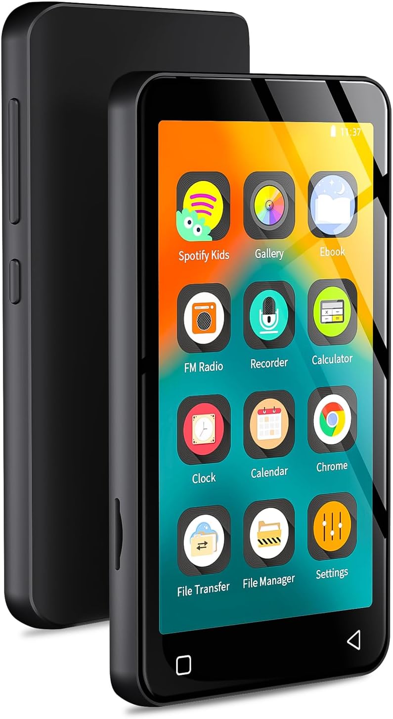 Reproductor de MP3 con Bluetooth y WiFi, reproductor MP3 MP4 con Spotify pantalla táctil completa de 4 pulgadas, reproductor de música de