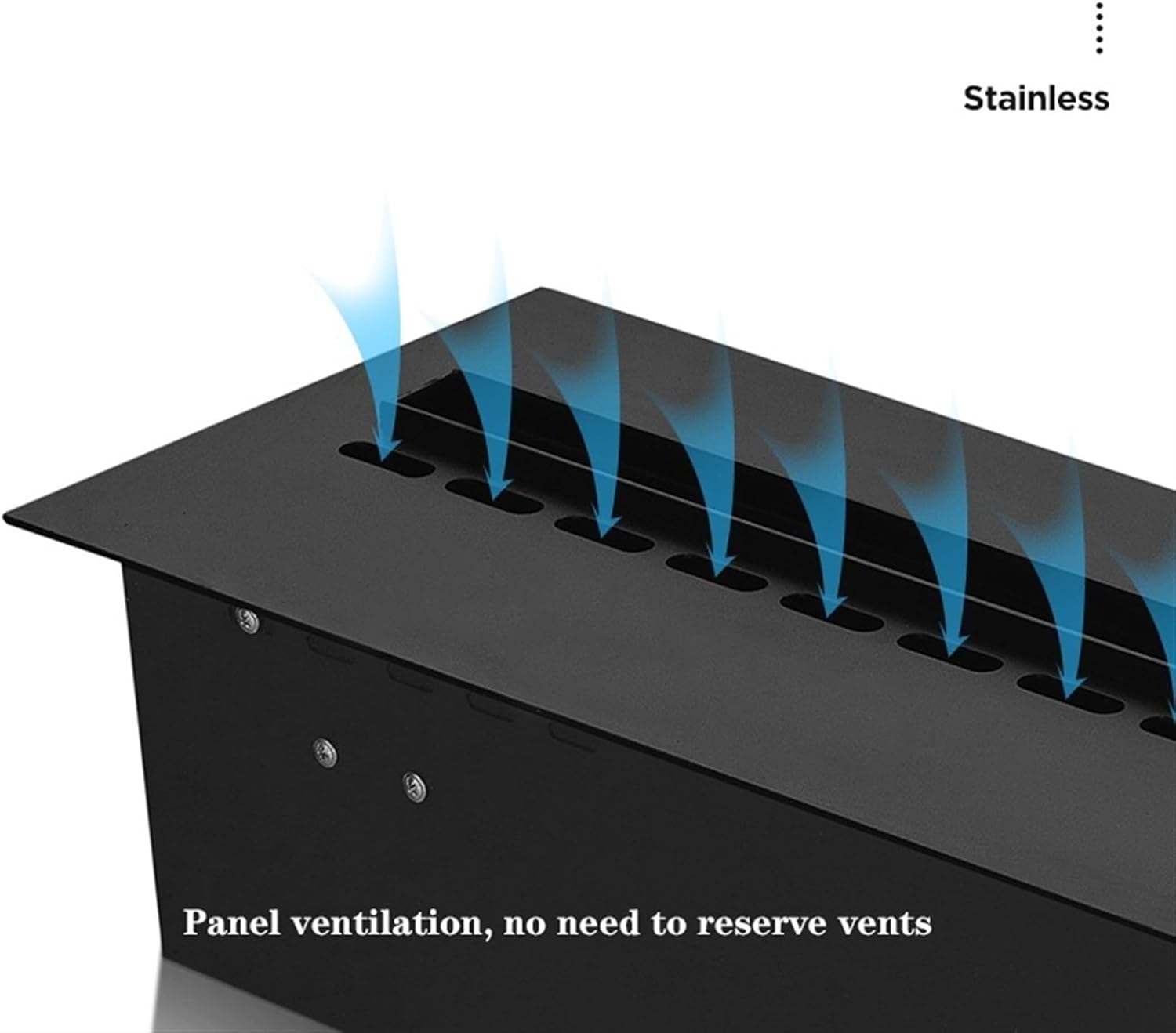 Chimenea eléctrica de vapor de agua empotrada con efecto de llama realista 3D, chimenea de vapor de acero inoxidable ultrafina, control táctil,