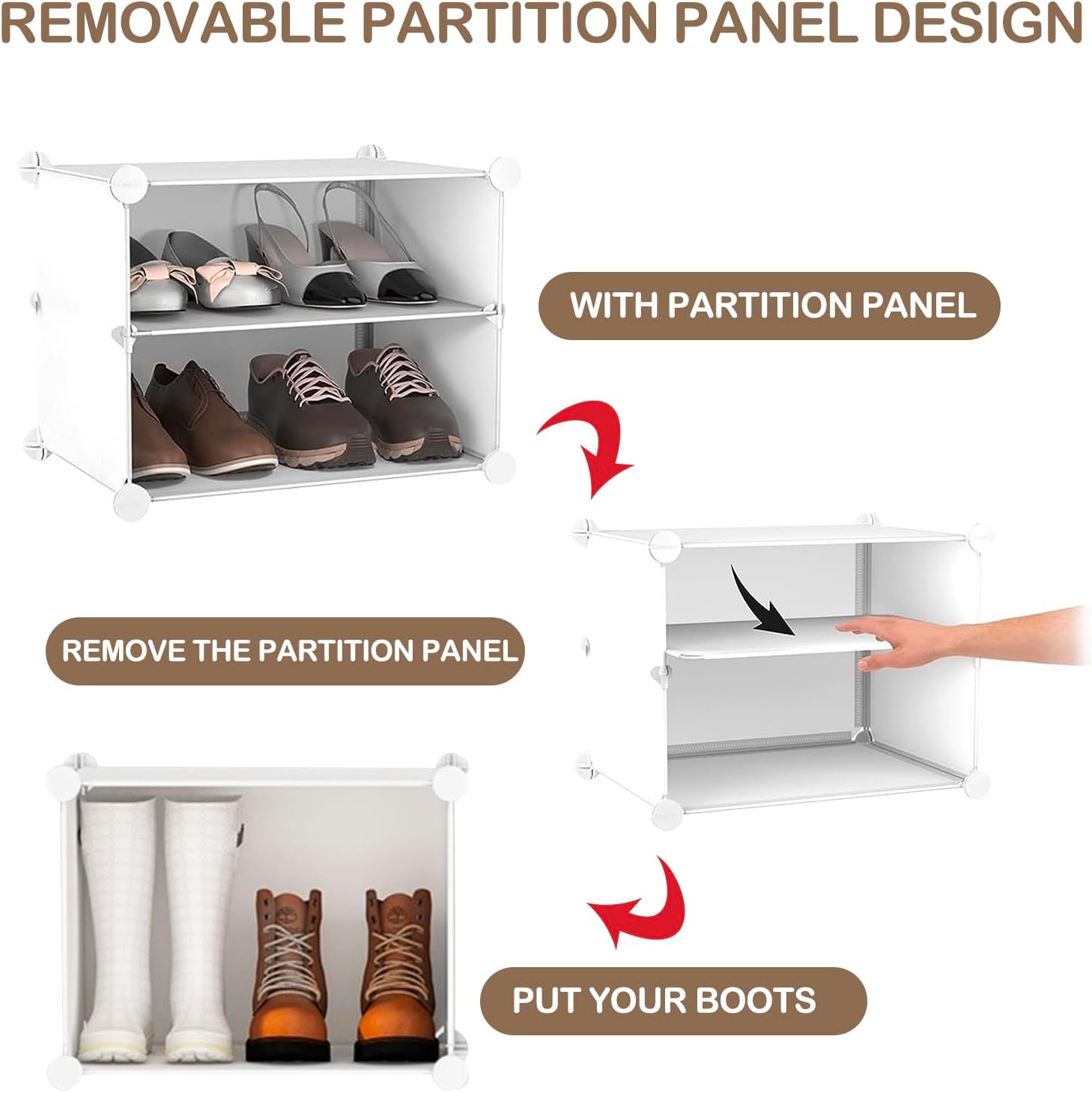 Organizador de zapatos de 6 niveles con puertas, organizador de zapatos portátil con 24 pares de estantes de plástico para zapatos, organizador para