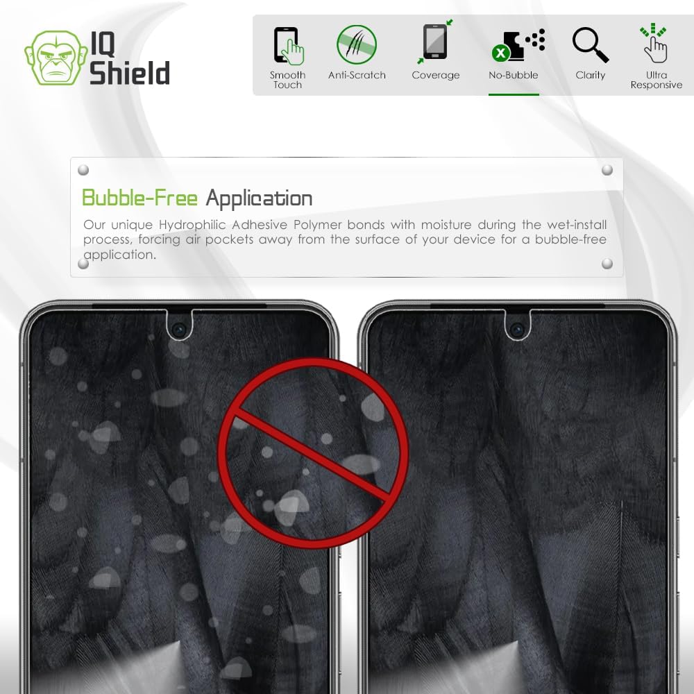 IQShield Paquete de 2 protectores de pantalla para Google Pixel 8 Pro película de TPU transparente, instalación sin burbujas, resistente a los