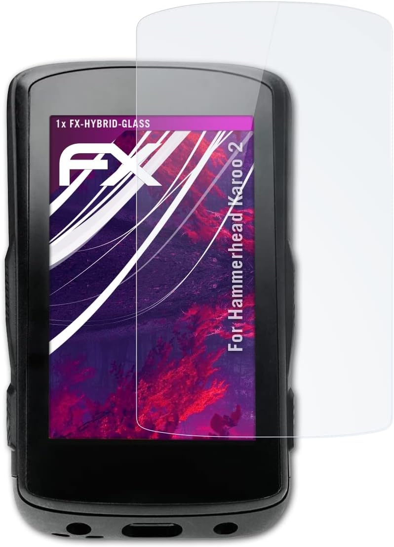 Película protectora de vidrio de plástico compatible con Hammerhead Karoo 2 Glass Protector, 9H Hybrid-Glass FX Glass Screen Protector de plástico