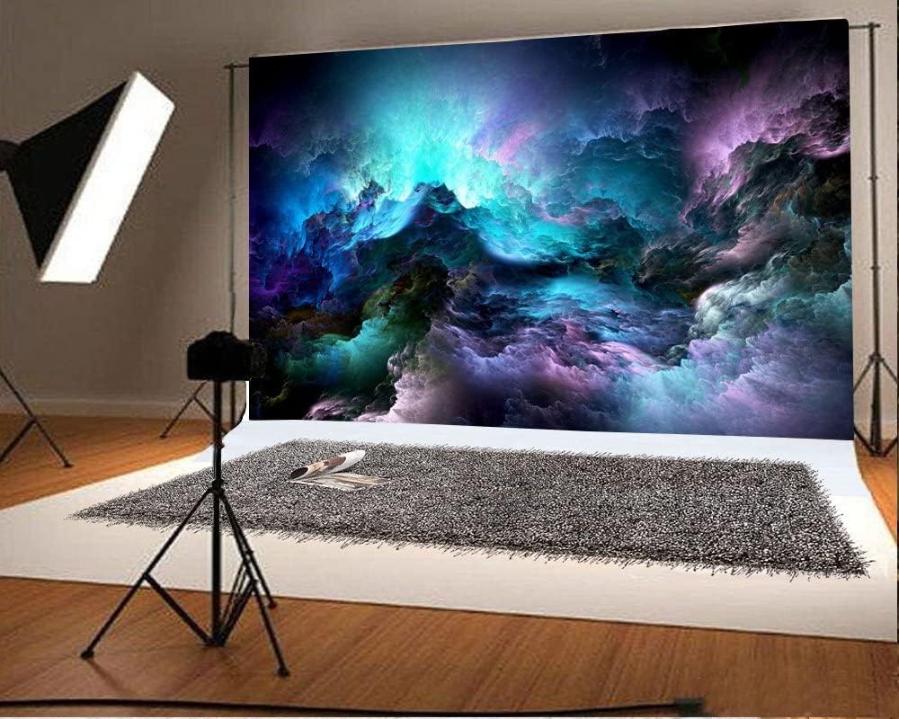 AOFOTO Telón de fondo de nebulosa galaxia misteriosa de 10 x 7 pies, mares de nube, fondo de fotografía de universo, espacio exterior, abstracto,