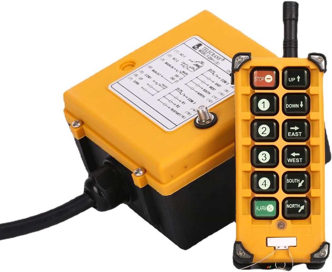 Control remoto de grúa de 12 V, controlador de elevación IP65 resistente, interruptor industrial, control remoto de elevación de grúa VQP con 1