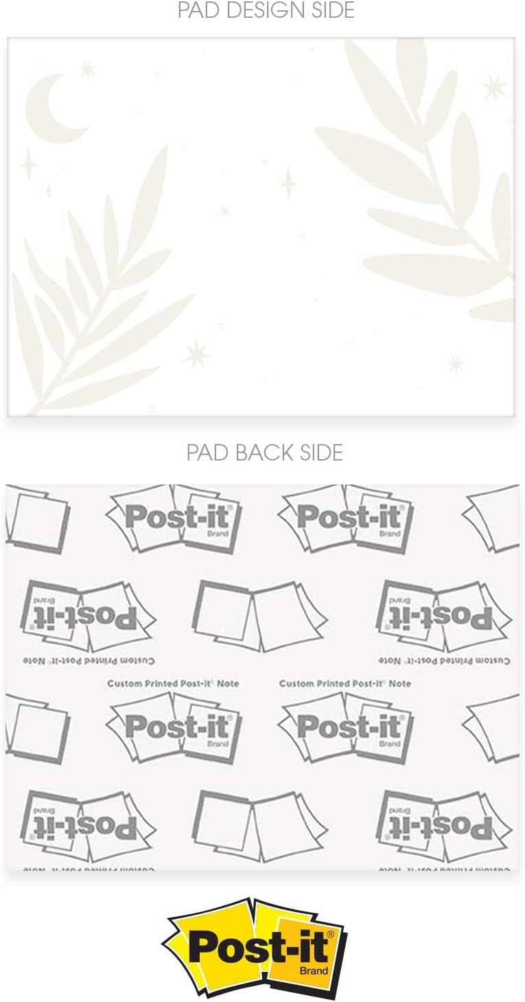 Boho Crystal Magic Sticky Note Surtido  4 x 3 pulgadas Blue Tan reposicionables Notas adhesivas  Juego de 6 almohadillas femeninas de sol y luna