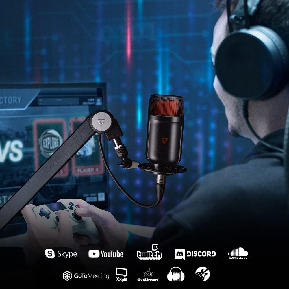 THRONMAX Micrófono XLR con paquete de montaje de impacto, micrófono de condensador cardioide analógico Mdrill Zone XLR, micrófono multipropósito de