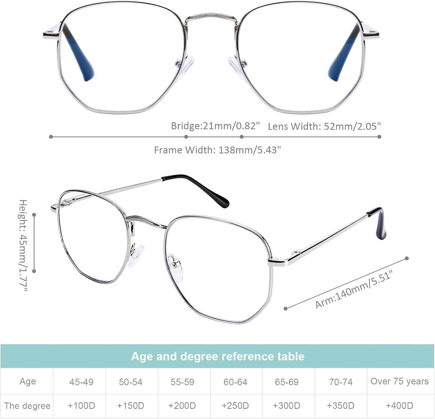 DOOViC Paquete de 3 lentes de lectura con marco de metal a la moda, bloqueo de luz azul, antifatiga ocular, bisagra de resorte, lectores de