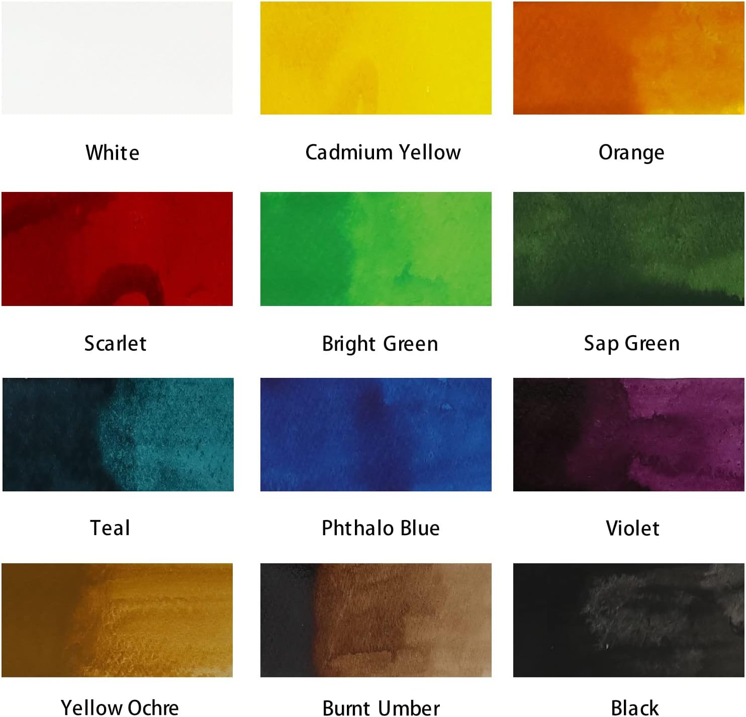 Mont Marte Tinta acrílica de alta calidad, 12 unidades x 0.7 fl oz (0.7 onzas líquidas), tintas acrílicas para artistas, colores esenciales, ideal