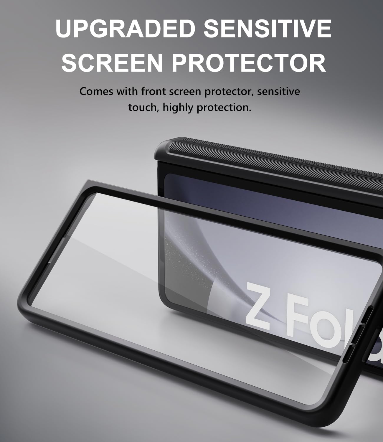 Funda para Samsung Galaxy Z Fold 5 con tarjetero y cubierta para cámara deslizante, protector de pantalla integrado y protección de bisagra, funda