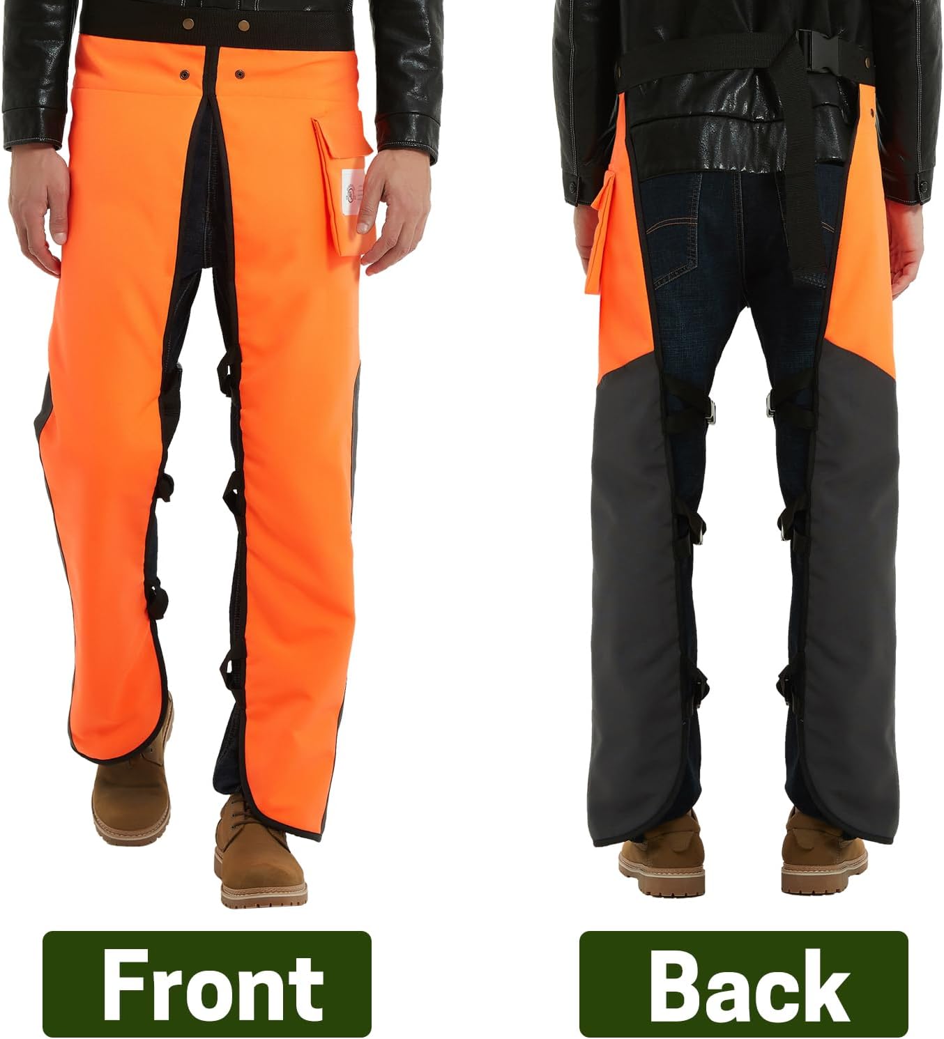 ZELARMAN Delantal de motosierra de 8 capas para hombres y mujeres, leñadores, trabajadores forestales, pantalones de sierra de cadena protectora,