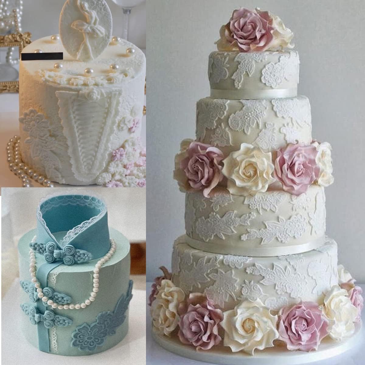 Anyana 2 unids Vintage flor vid azúcar encaje silicona fondant impresión molde pastel decoración herramientas Sugarcraft glaseado chocolate medallón