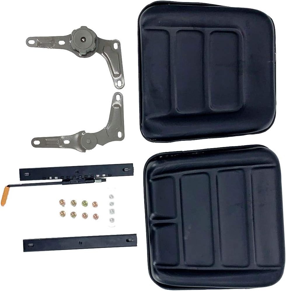 Cozyel Asiento de tractor de suspensión de PVC con ángulo de respaldo ajustable de 140  Negro  Se adapta a carretilla elevadora de excavadora,