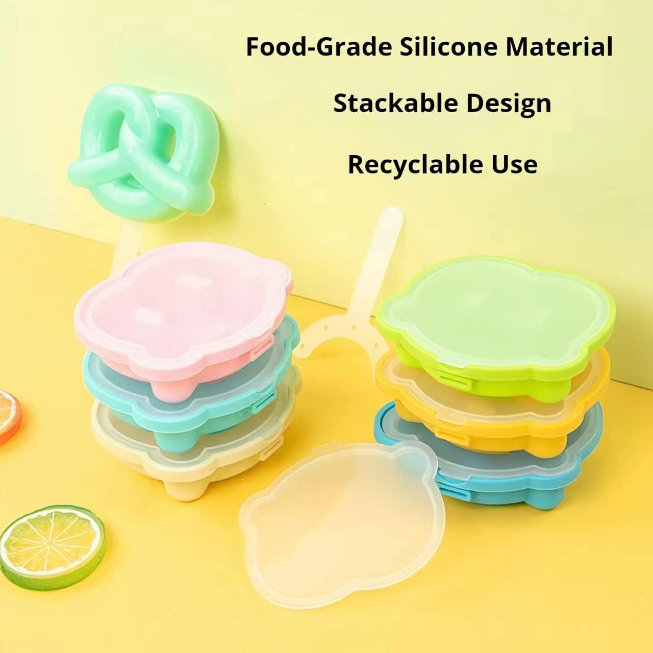 Paquete de 2 moldes de silicona para hacer paletas de helados, moldes de helado congelados, accesorios de cocina, leche materna de fácil liberación,