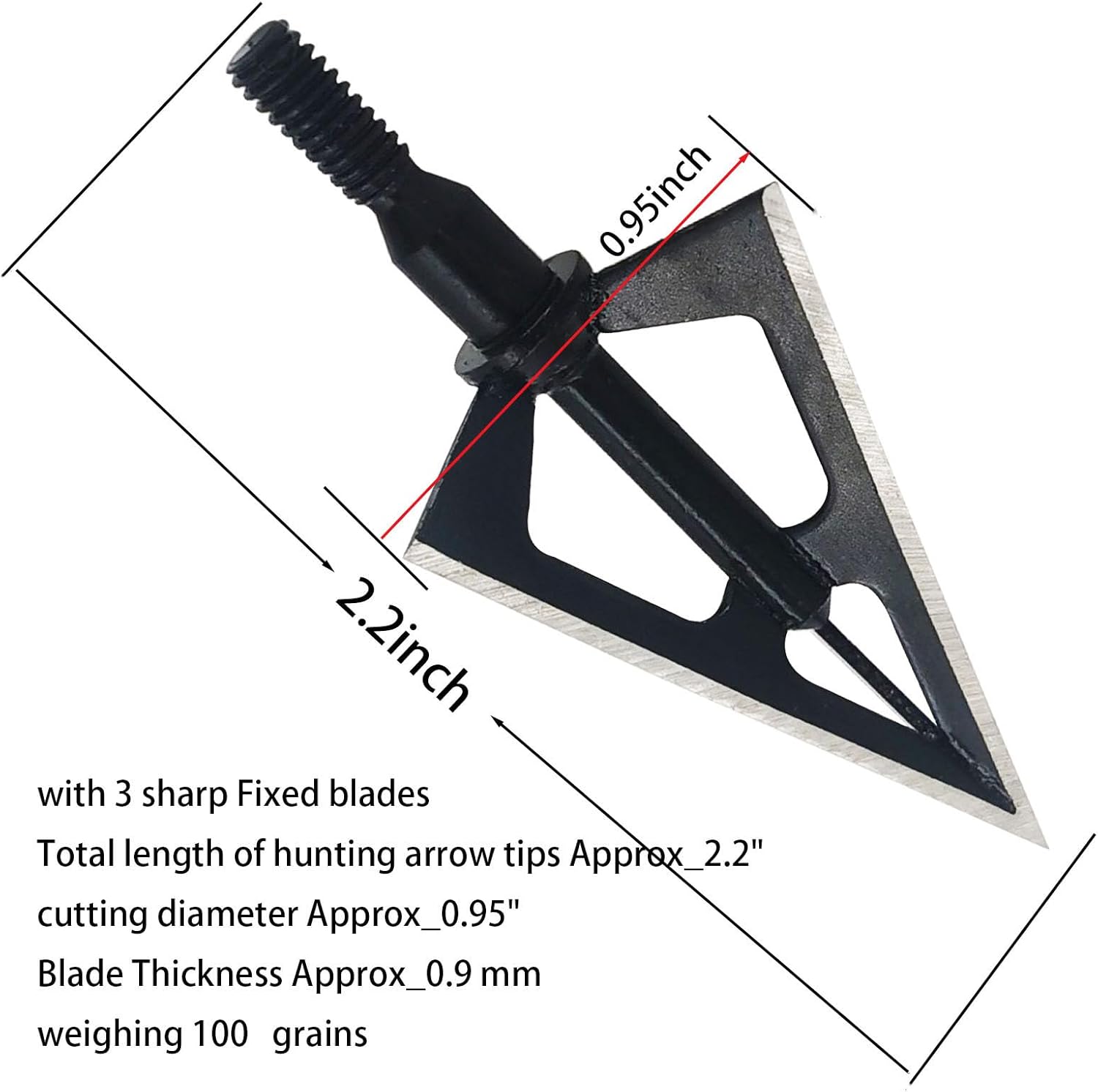 Cabezas de caza con 3 cuchillas para tiro con arco, 100 o 125, grano, 12 unidades, puntas de flecha atornilladas, compatibles con arcos