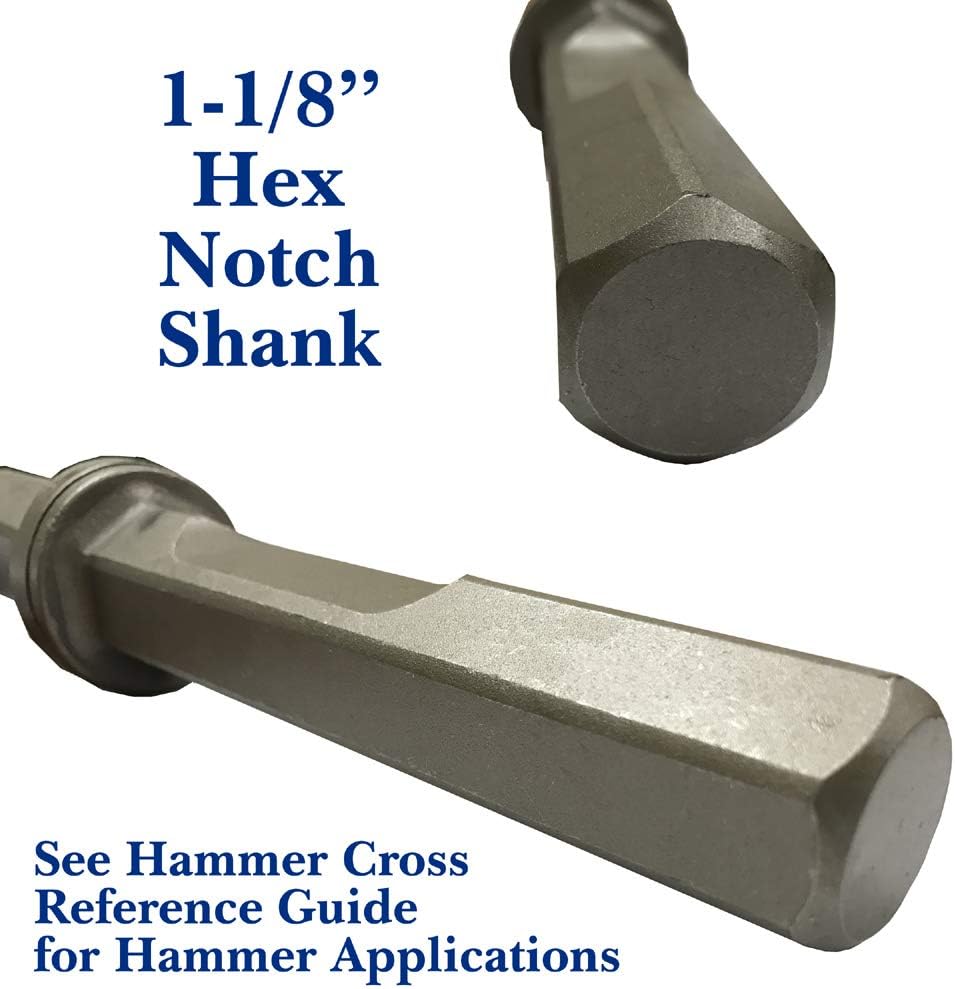 Sistema de raspador de piso resistente con vástago hexagonal de 1-18 pulgadas de ancho de 6 pulgadas de ancho con hoja de repuesto, cincel Champion