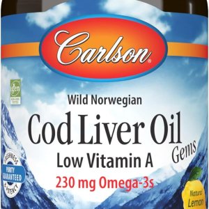 Carlson – Gemas de aceite de hígado de bacalao, baja vitamina A, 230 mg de omega-3, noruego, capturado en la naturaleza, de origen sostenible, 150 Carlson – Gemas de aceite de hígado de bacalao, baja vitamina A, 230 mg de omega-3, noruego, capturado en la naturaleza, de origen sostenible, 150