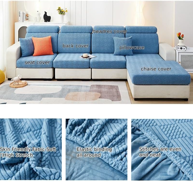 APEXBOUND Fundas mágicas para sofá, funda para sofá chaise lounge, fundas de sofá resistentes en forma de L, protector elástico antideslizante de