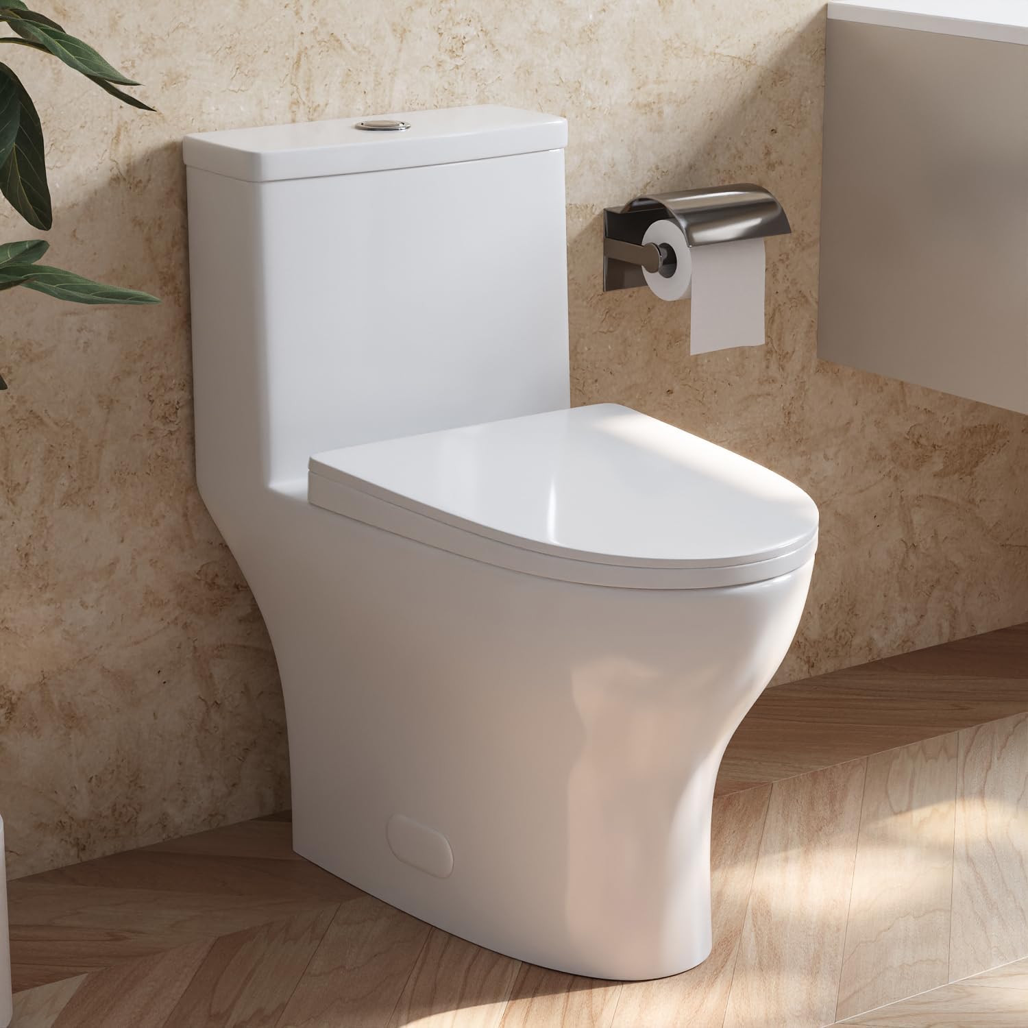 Inodoros para baños, DeerValley DV-1F0073 – Inodoro de una pieza de doble descarga 11.6 GPF MaP 35.27 oz Altura de la silla 16.93 pulgadas, inodoro