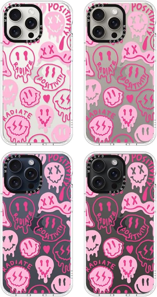 MOSNOVO Buffertech – Funda compatible con iPhone 15 Pro Max, impacto de caída de 6.6 pies, tecnología antidespegable, funda transparente de