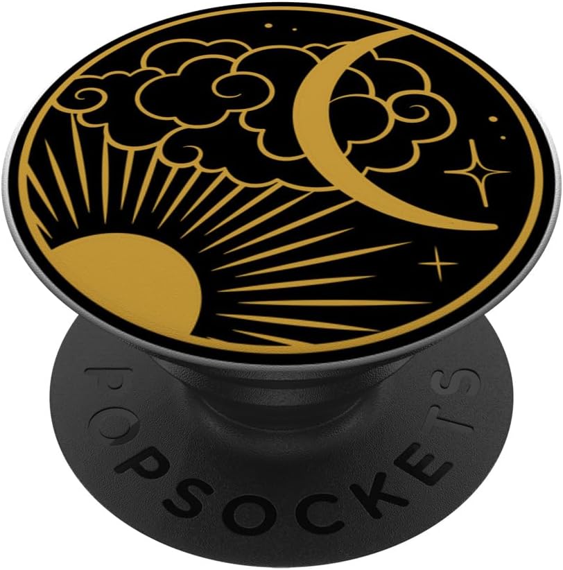 Vintage Sun Stars Mystical Galaxy Wicca Space Crescent Moon PopSockets PopGrip agarre intercambiable para teléfonos y tabletas