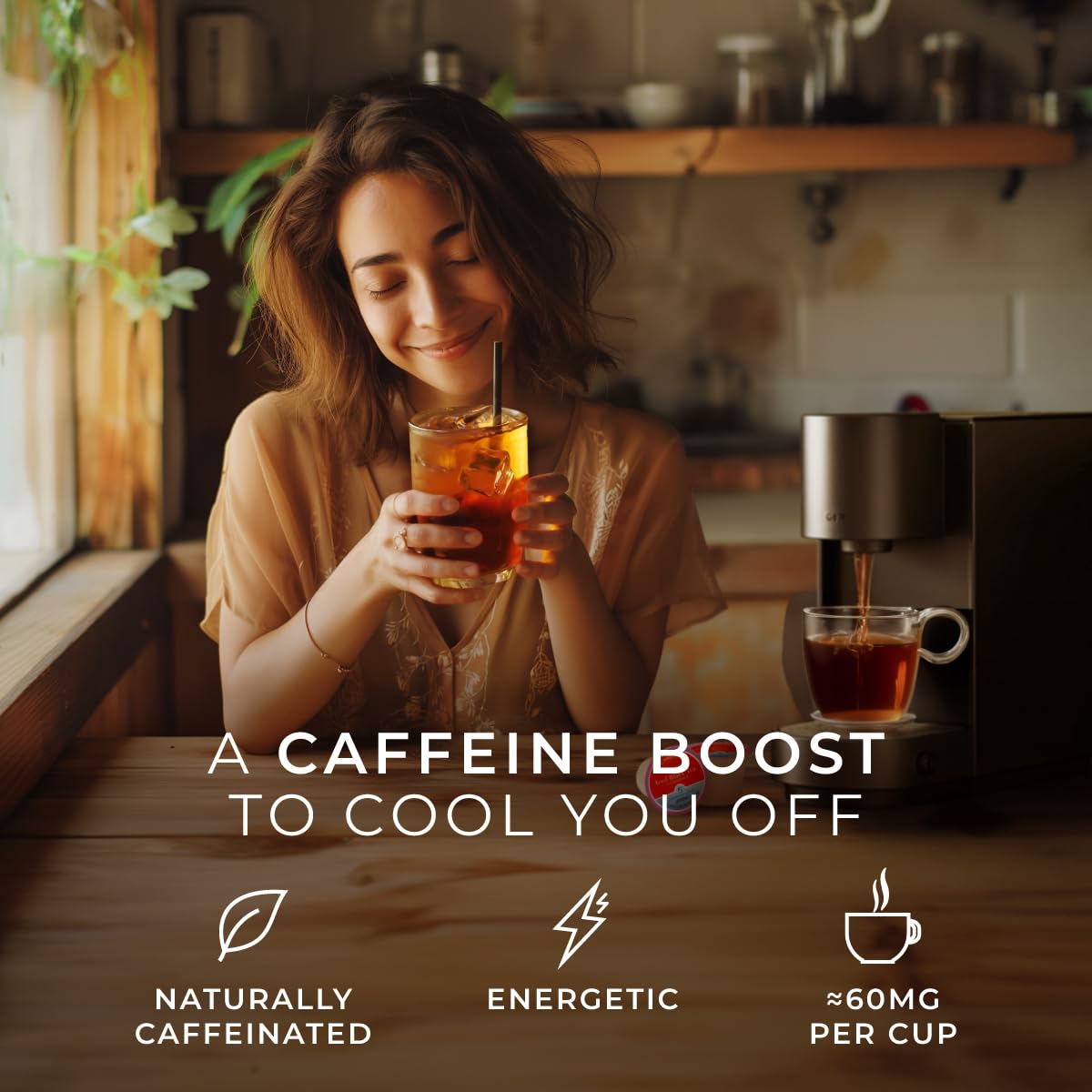 Gya Tea Co K-Cups de té negro helado para Keurig, té K Cups altamente cafeinado sin azúcar, cápsulas de té Keurig para preparación K-Cup, té negro