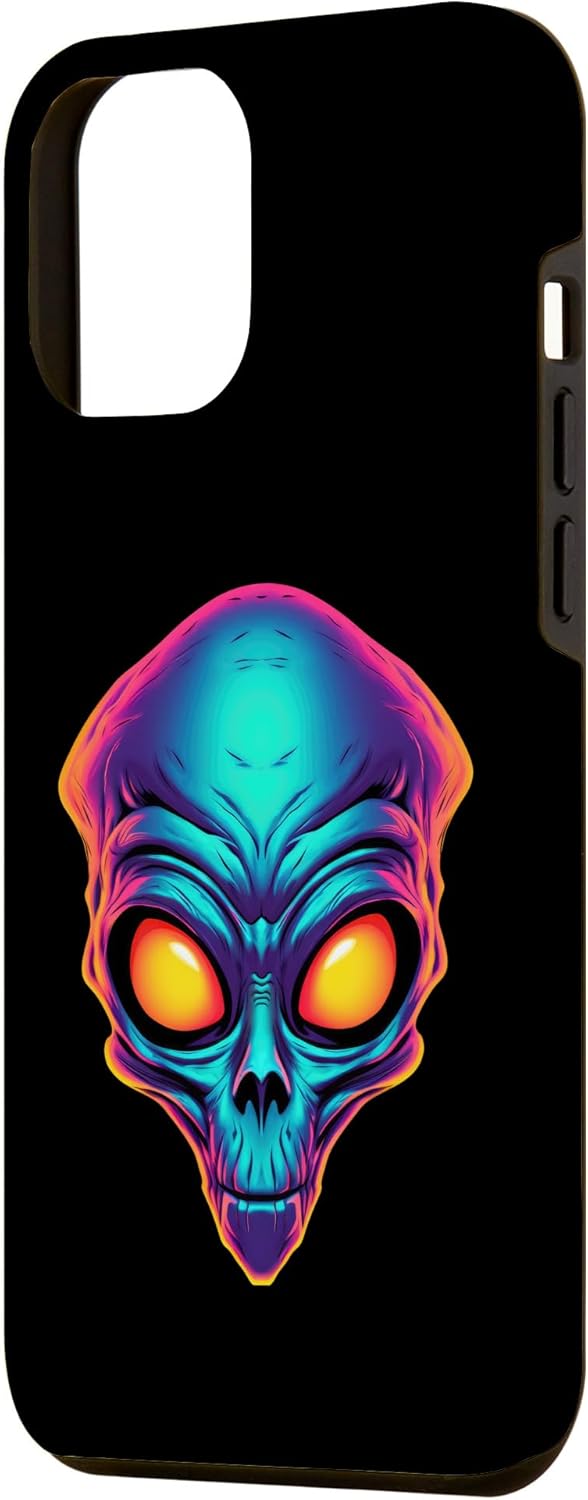 iPhone 13 Pro Max Scary Alien Face UFO Alien Head Funny Alien Case