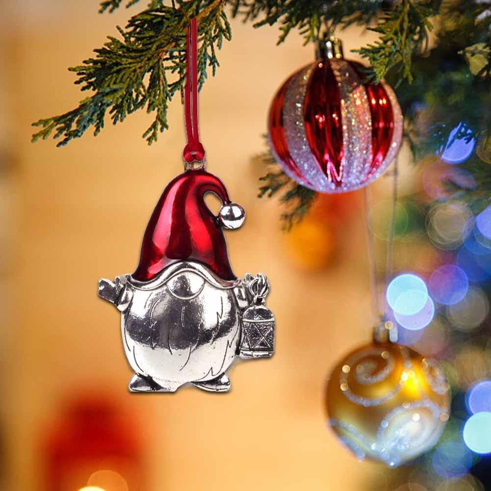 Adorno de árbol de Navidad de peltre, adorno de Navidad de peltre colgante hecho a mano de doble cara, decoración colgante para manualidades,