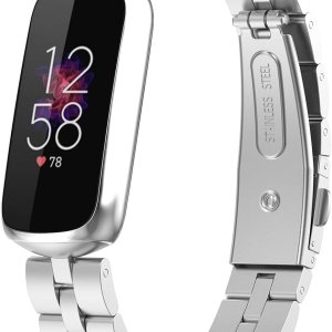 FitTurn Correas compatibles con Fitbit Luxe Metal acero inoxidable correa de reloj de repuesto clásica duradera de enlace sólido accesorio hebilla FitTurn Correas compatibles con Fitbit Luxe Metal acero inoxidable correa de reloj de repuesto clásica duradera de enlace sólido accesorio hebilla