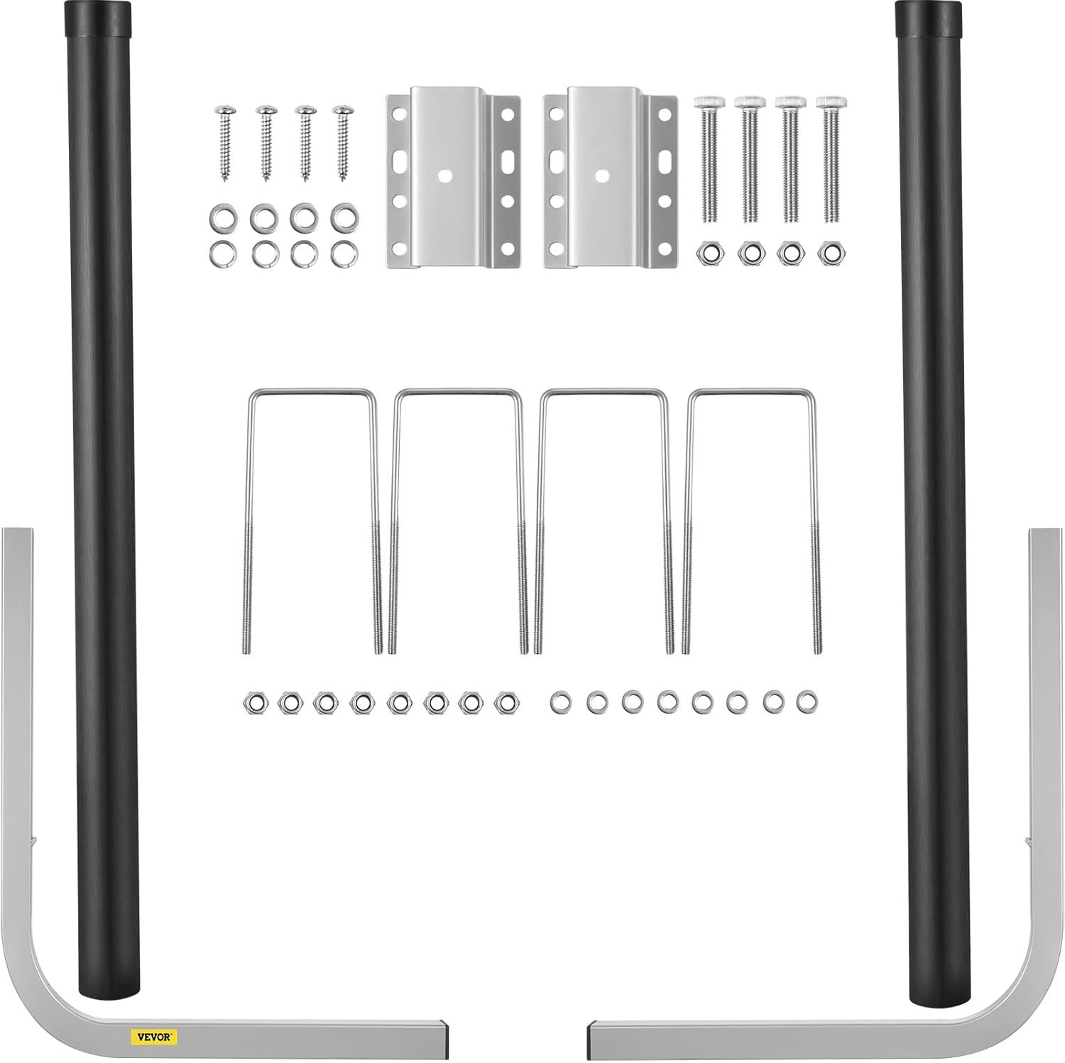 VEVOR Guías de remolque de barco, 40 a 60 pulgadas, 2 guías de remolque de acero, guías de remolque con tubos de PVC, accesorios de montaje