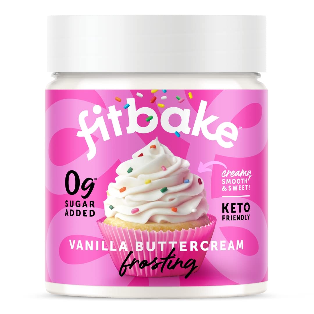 FitBake Glaseado de crema de mantequilla de queso crema, vainilla y chocolate, glaseado keto para postres bajos en carbohidratos, sin azúcar