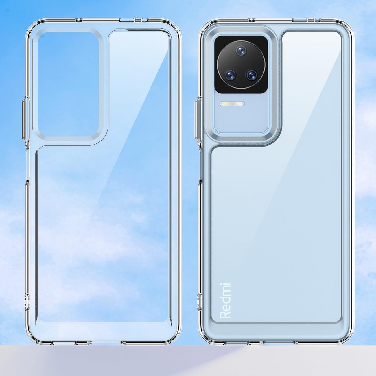 GTBDEKI Funda transparente para Poco F4 5G, Redmi K40S 22021211RG con protector de pantalla, antiarañazos, a prueba de golpes, transparente, de