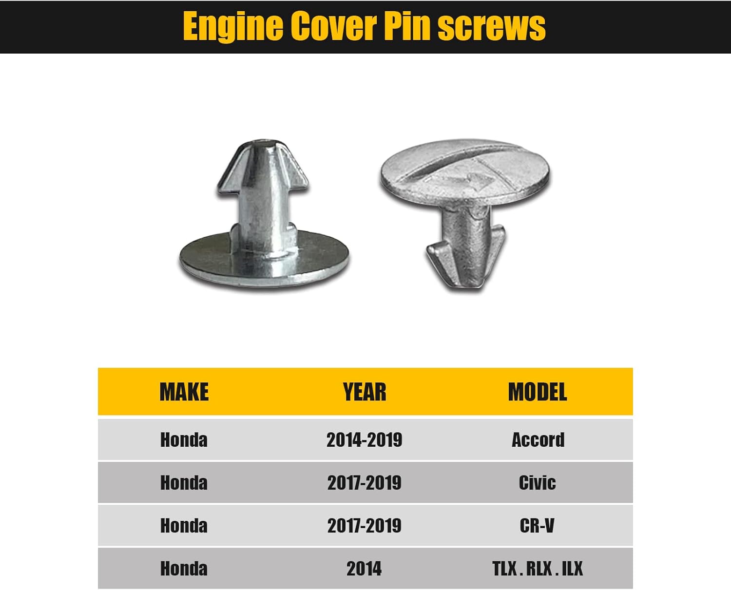 Jawmoy Pack-8 Tornillo de tapa inferior del motor, tornillo de hardware de protección contra salpicaduras del motor, compatible con Honda Accord