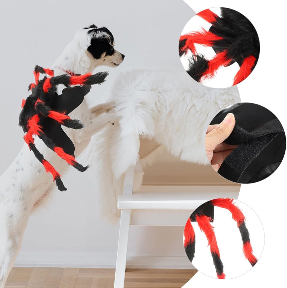 Ipetboom Disfraces de Halloween para mascotas, disfraz de araña, lindo perro, gato, araña, cosplay, disfraces divertidos, ropa para vacaciones,