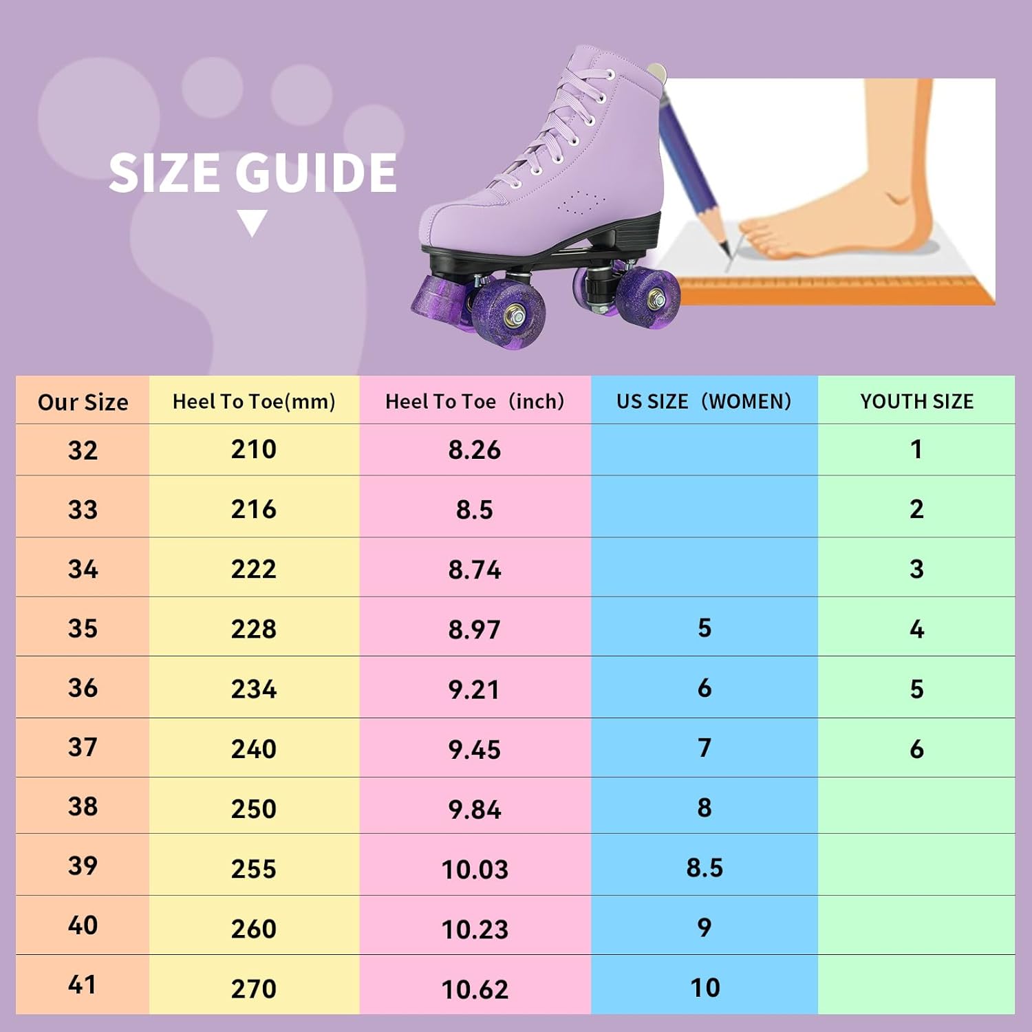 YYW Patines de ruedas para mujeres y niñas, cómodos y elegantes patines de ruedas de alta calidad para principiantes, para interiores y exteriores,