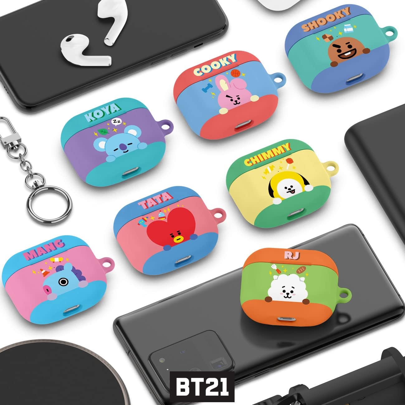 BT21 Producto oficial para Airpods 3 generación Funda rígida protectora con llavero para Airpods 3 – SHOOKY