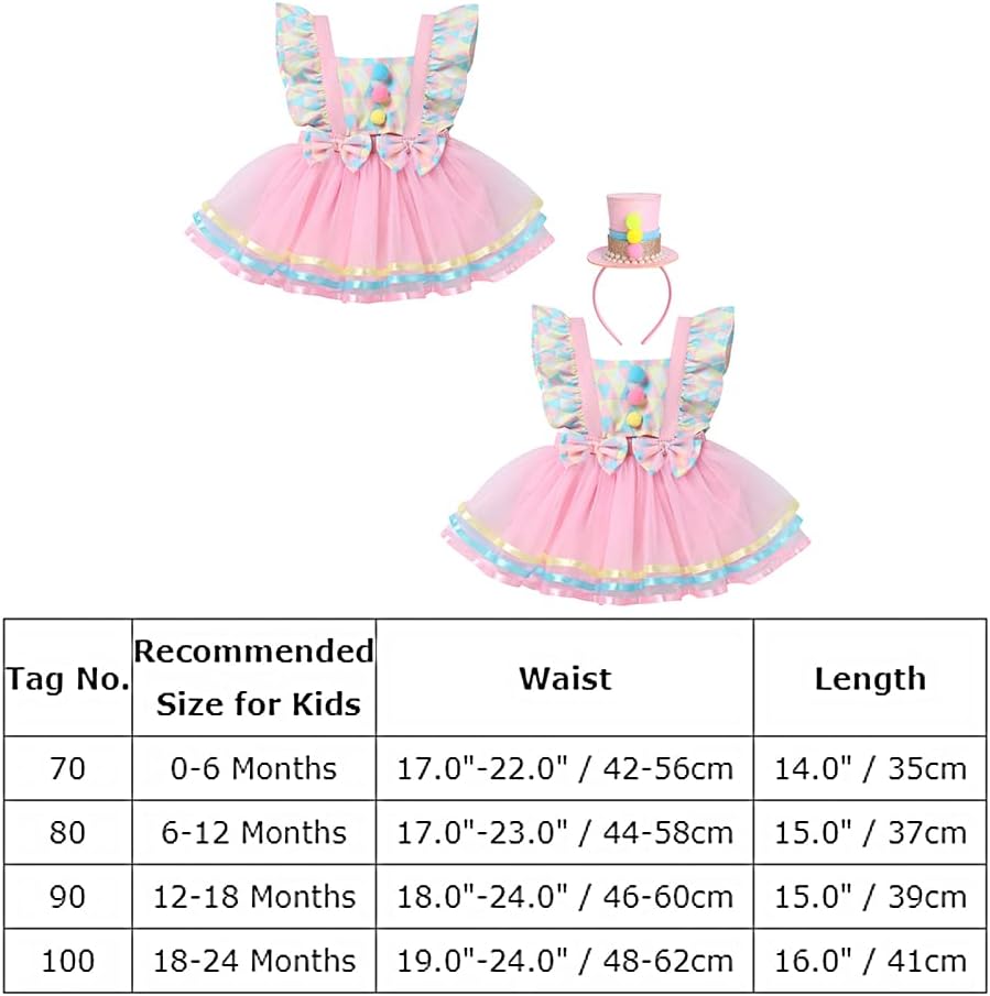 IBTOM CASTLE Traje de fiesta de cumpleaños de circo de carnaval para niña, vestido de tutú de princesa, disfraz de accesorio para fotos