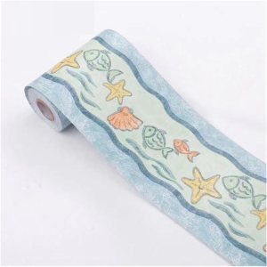 Borde de pared impermeable autoadhesivo, borde autoadhesivo para papel tapiz, borde de pared autoadhesivo extraíble, adecuado para decoración en Borde de pared impermeable autoadhesivo, borde autoadhesivo para papel tapiz, borde de pared autoadhesivo extraíble, adecuado para decoración en