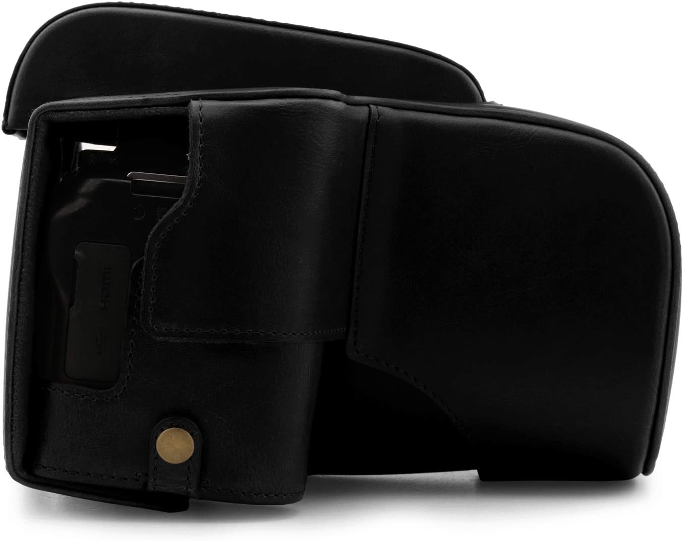 MegaGear Ever Ready – Funda de piel compatible con Nikon Coolpix P950, color negro (MG1877)
