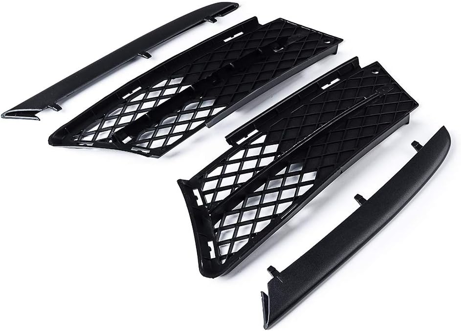 AMOPA CORP – Cubierta de rejilla delantera negra mate para rejilla de ventilación de luz antiniebla compatible con BMW Serie 3 E90 Sedan E91 Wagon