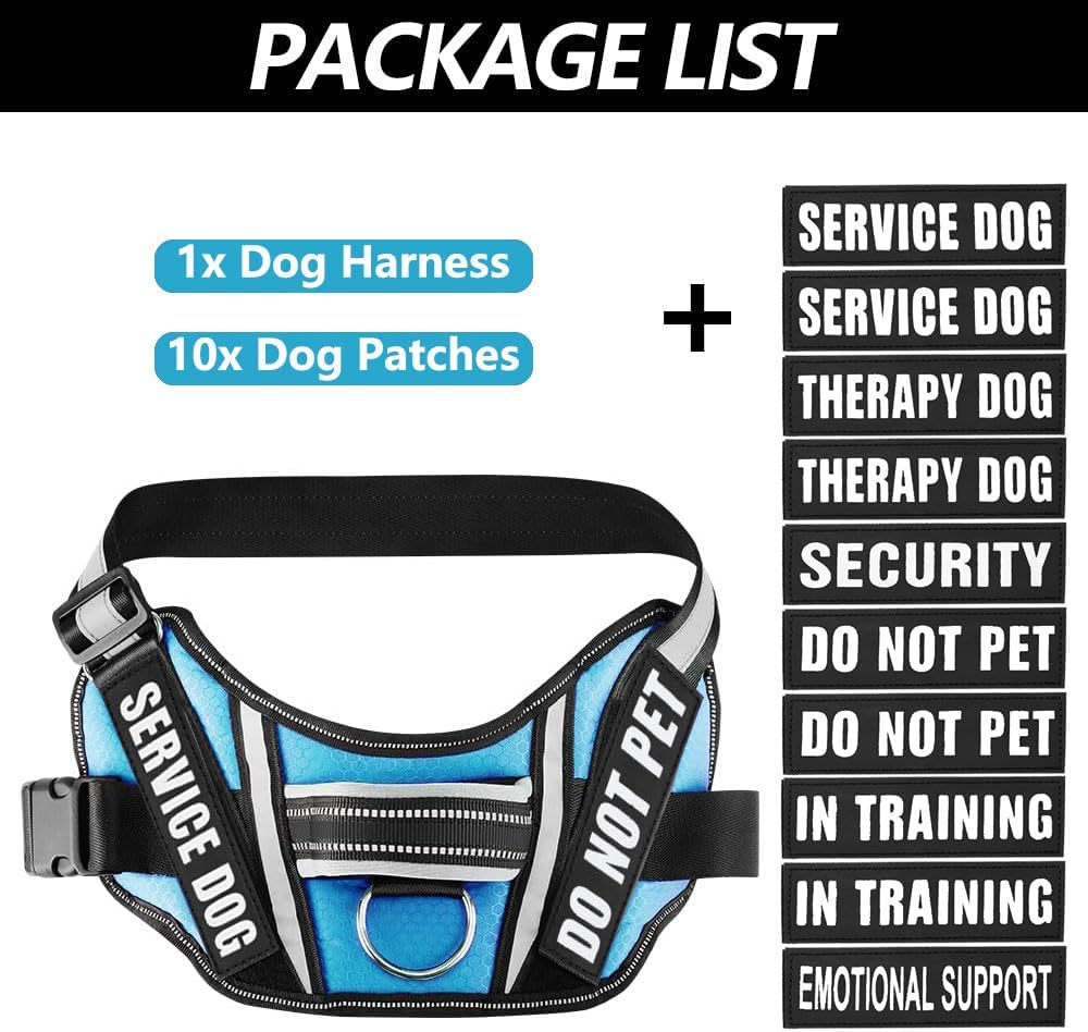 in Training – Juego de arnés y parches para perro, arnés para perro con 8 parches para perros, chaleco reflectante con asa para perros pequeños,