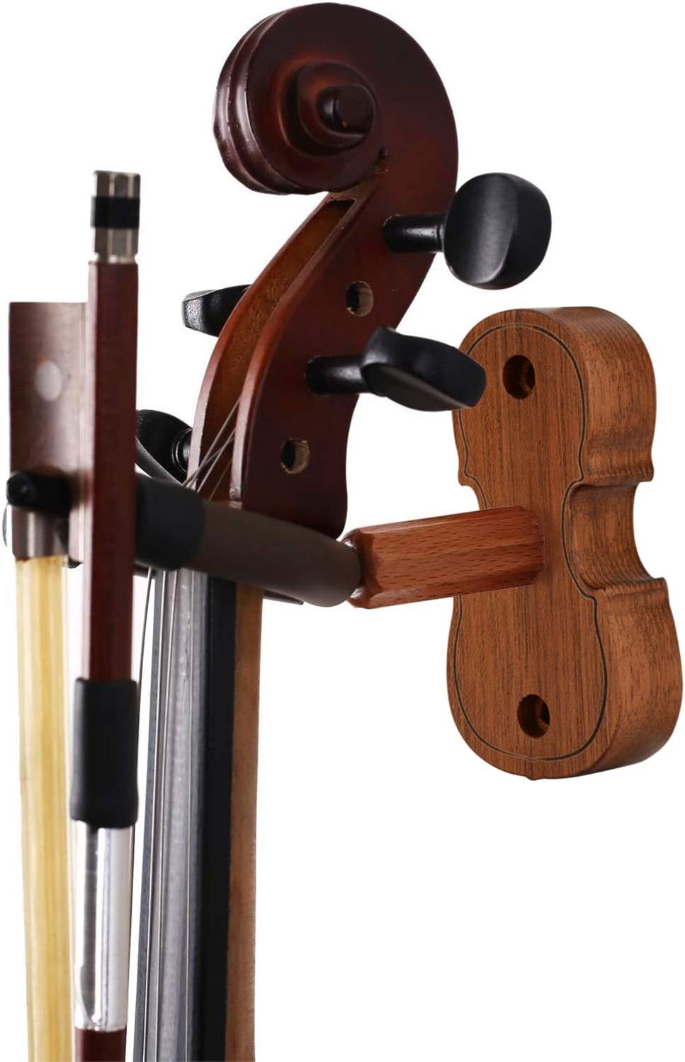 Soporte de pared para violín con gancho para arco Home & Studio Rosewood ViolinViola Stand (Rosewood MA-R5)2