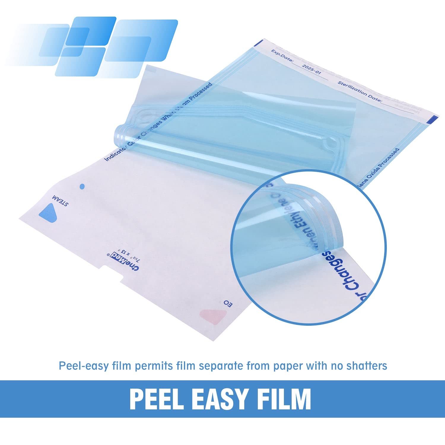 OneMed 400 bolsas de esterilización autosellantes dentales 5.25×10 pulgadas 200caja 2 cajas