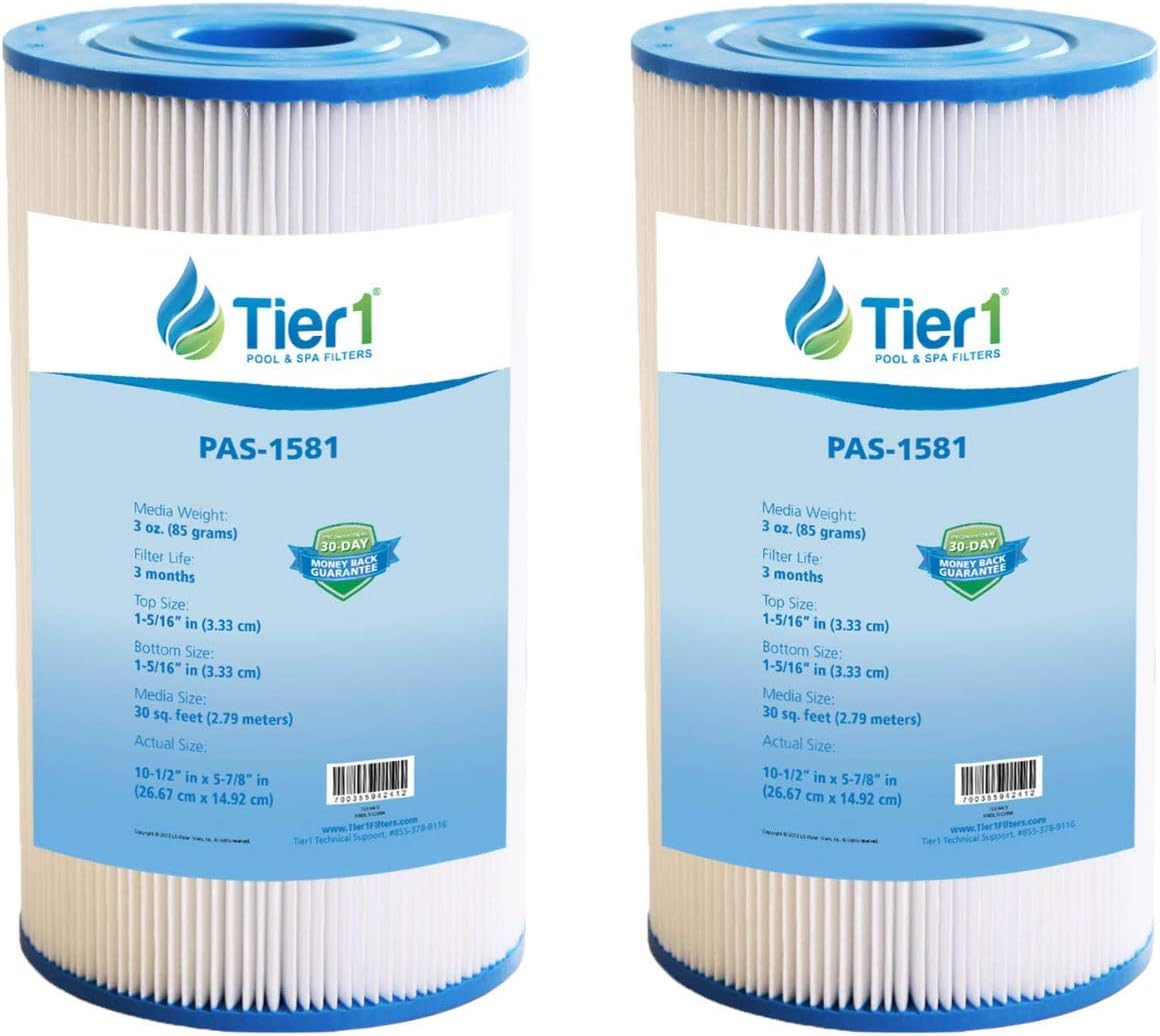 Tier1 Cartucho de filtro para piscina y spa, paquete de 2  Reemplazo para Watkins 31489, Filbur FC-3915, Unicel C-6330, C-6430, Pleatco PWK30,