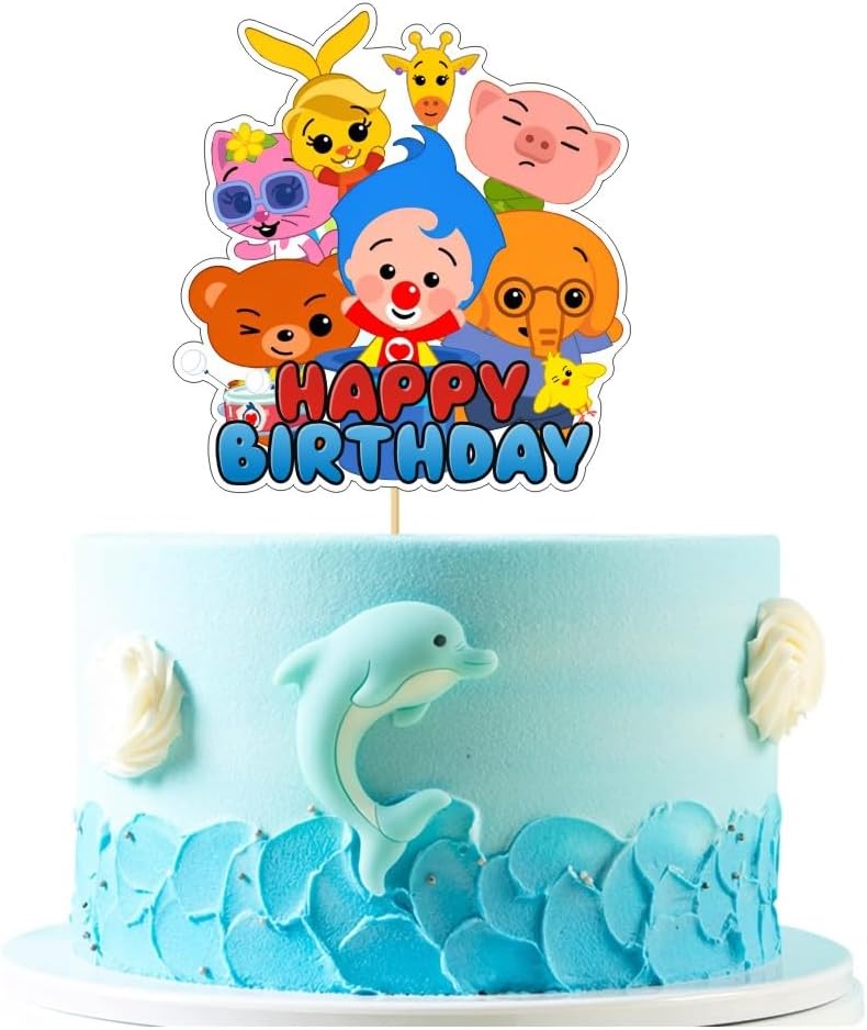 Las decoraciones de fiesta de cumpleaños de Plim Plim incluyen 25 piezas de decoración para pasteles y cupcakes para suministros de fiesta de