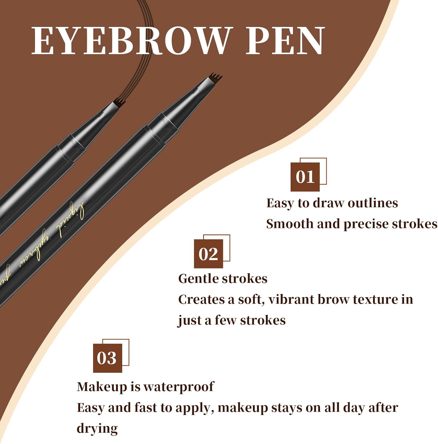 Lápiz de cejas, con aplicador de micro horquilla, pluma de cejas, de larga duración, impermeable, resistente a las manchas, lápiz de microblading de
