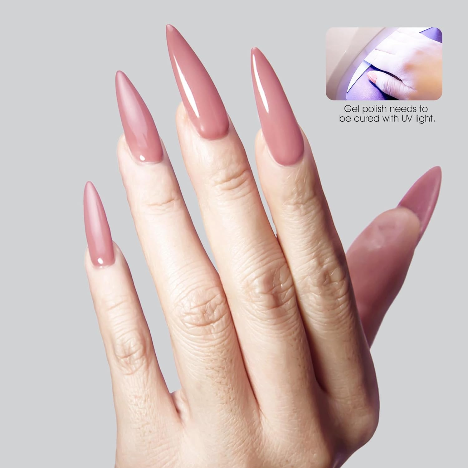 CANNI Esmalte de uñas de gel rosa, 1 unidad de 0.6 fl oz (0.5 fl oz), esmalte de gel de color rosa gelatina, juego de esmalte de uñas en gel