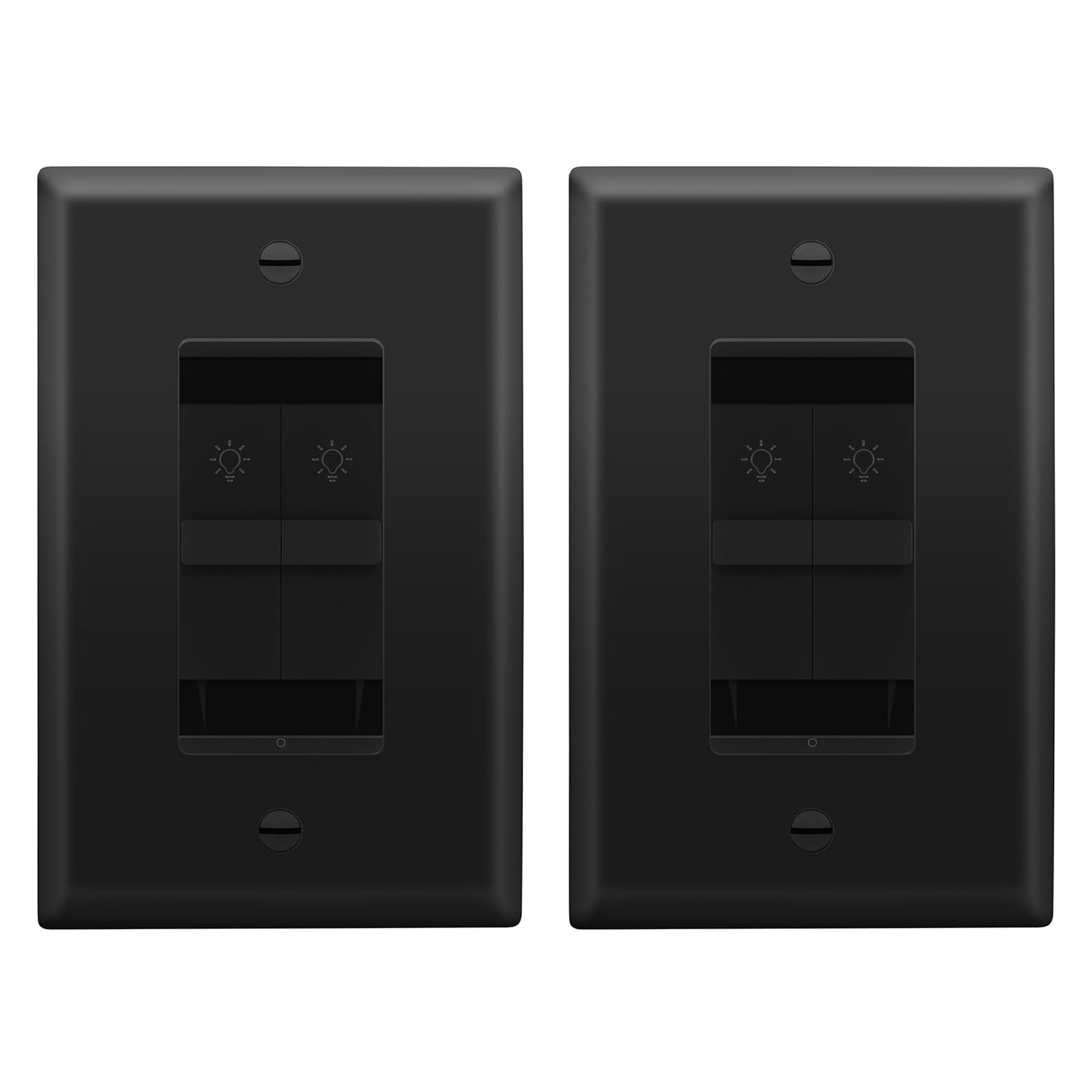 LIDER Combinación de control de interruptor de luz de atenuación doble, 2 controles de luz deslizante, un solo polo, 400 W CFLLED, 600 W