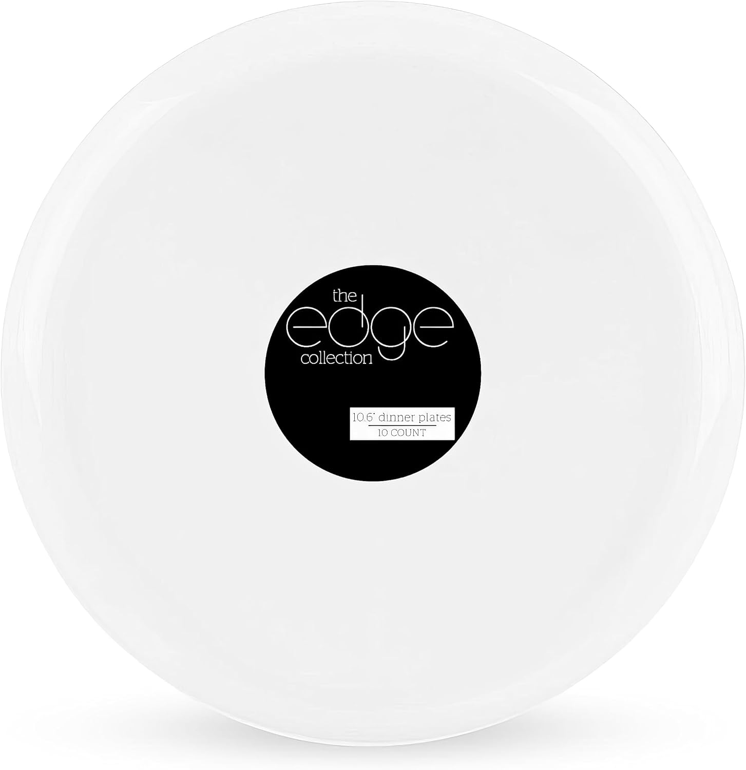 Blue Sky Edge White – Platos desechables de plástico redondos de 10.6 pulgadas (10 unidades) – Vajilla elegante y resistente para eventos y fiestas
