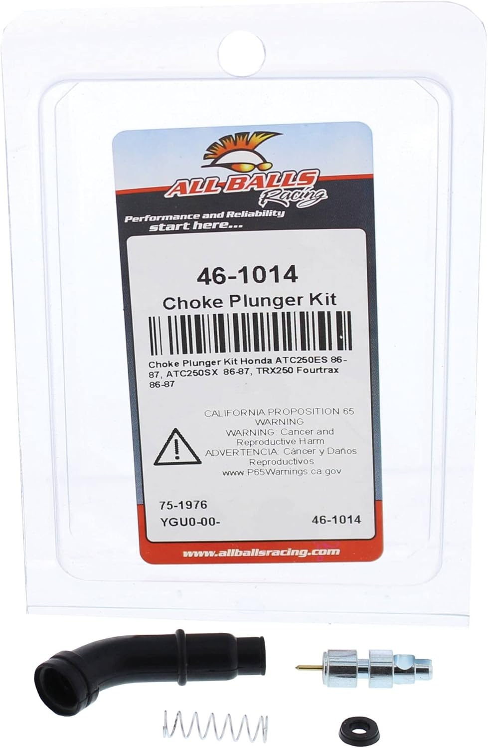All Balls Kit de émbolo de estrangulador (46-1014) para Honda ATC250ES 1986 1987, ATC250SX 1986 1987, TRX250 Fourtrax 1986 1987