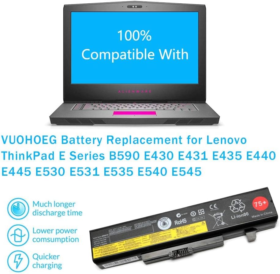 Batería de repuesto para laptop B590 E530 E540 para 0A36311 Lenovo ThinkPad E430 E431 E435 E440 E445 E531 E535 E545 PN 45N1048 45N1049 45N100 4345